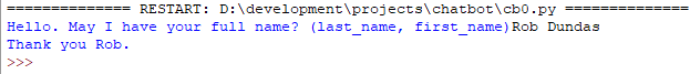 First chatbot run