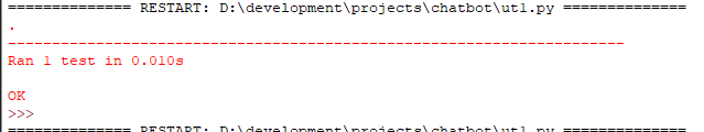 Chatbot 2: Unit Test 1
